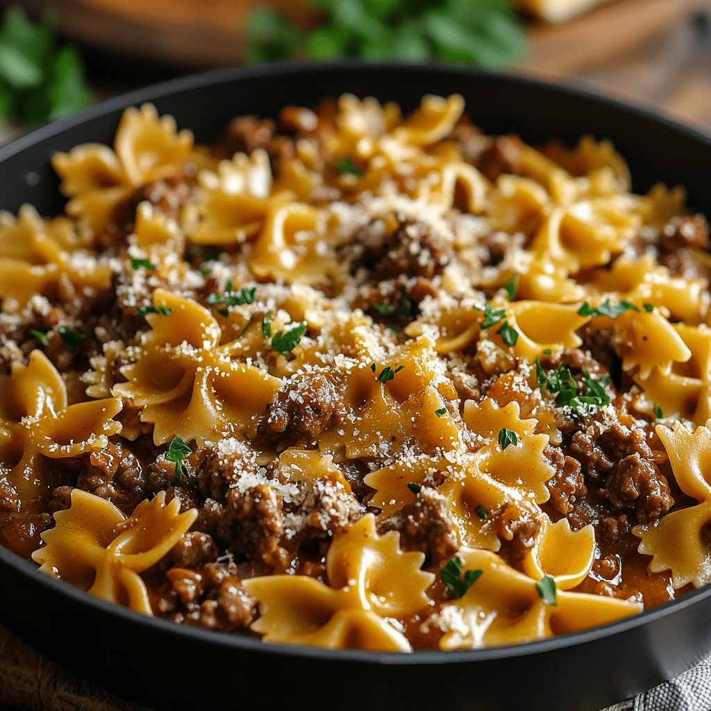 nadaworking99 32937 Cheesy Beef and Bowtie Pasta in Garlic Bu 52e95353 9ead 4f26 aa4e 8172c68aa4eb 1