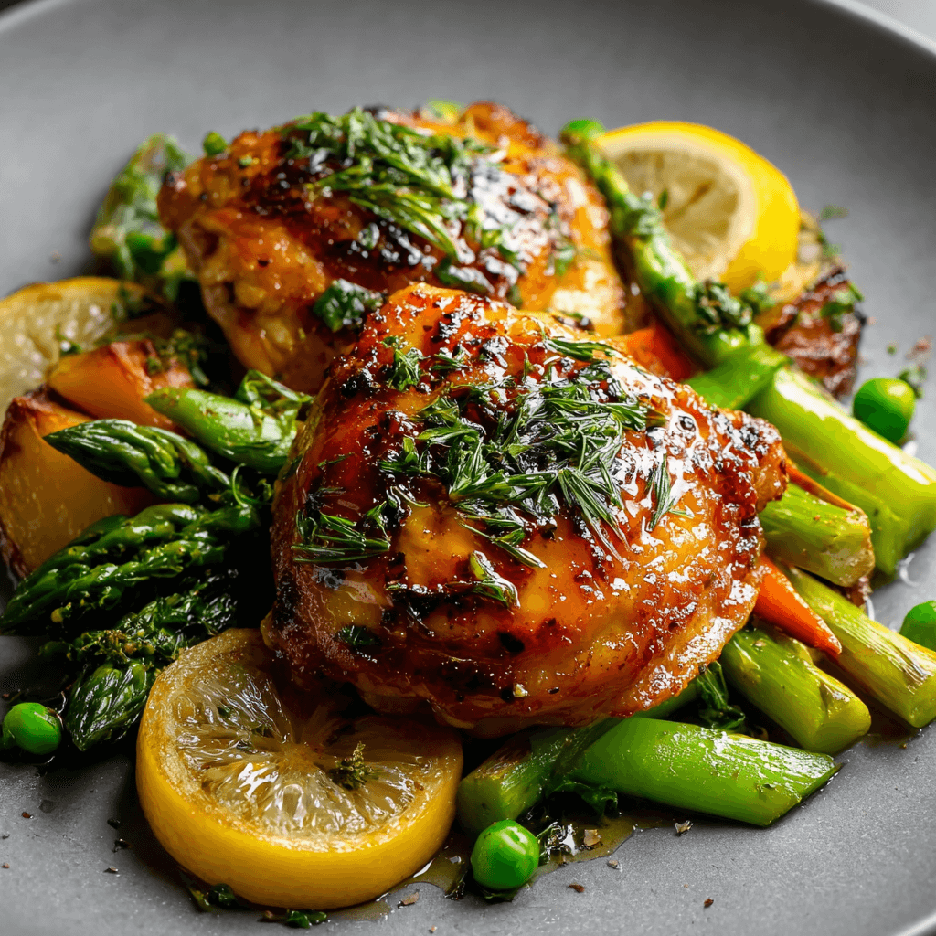Lemon-Sorrel Glazed Chicken with Spring Vegetables: A Bright and Fresh Celebration of Spring 1 louimediateam httpss.mj .runLbgIF Ri7lU Close up Shot Front vi 088cab62 a6b2 4ef8 85f9 ebdbecf78530 3 1