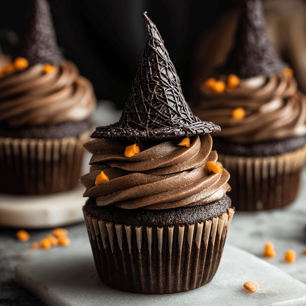 Witch Hat Chocolate Cupcakes: A Spooky-Sweet Halloween Dessert 2 louimediateam httpss.mj .run44p DzMq1Gg front view EMOTIOND W aaee548b 677b 4639 82cb 74ac65190fc2 0 1