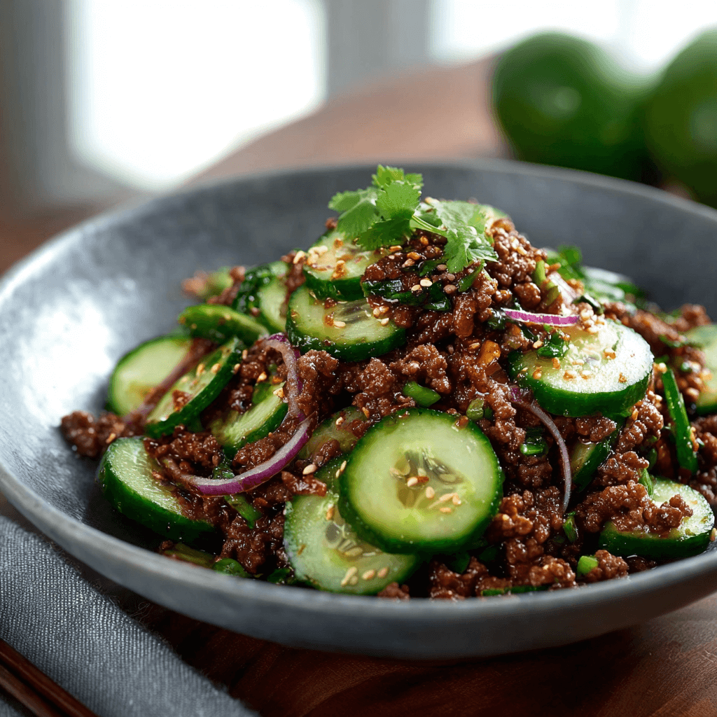 Spicy Korean Ground Beef with Cucumber Salad: A Quick and Flavor-Packed Meal 2 louimediateam httpss.mj .runyv98a Cv0bI front view EMOTIONDSp b52eb5c7 027d 4ec4 9912 1e4b1eac106e 3 1